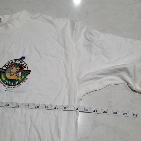 VTG Crazy Shirts Made In USA Hawaii Brewed BEER Logo Double Sided XL - Picture 4 of 9